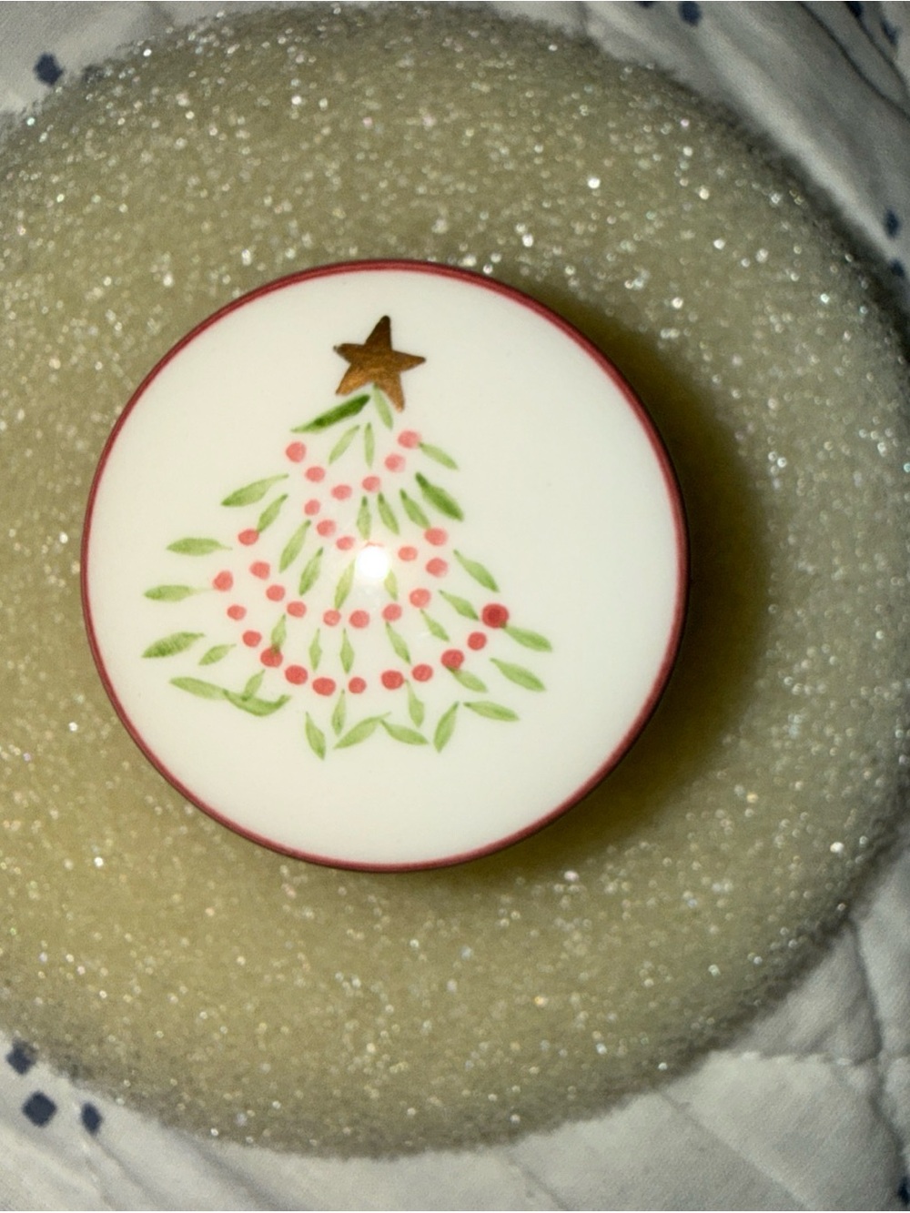 Mud Pie Ceramic Merry Christmas Tree Trinket Box